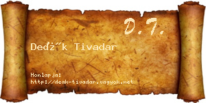 Deák Tivadar névjegykártya